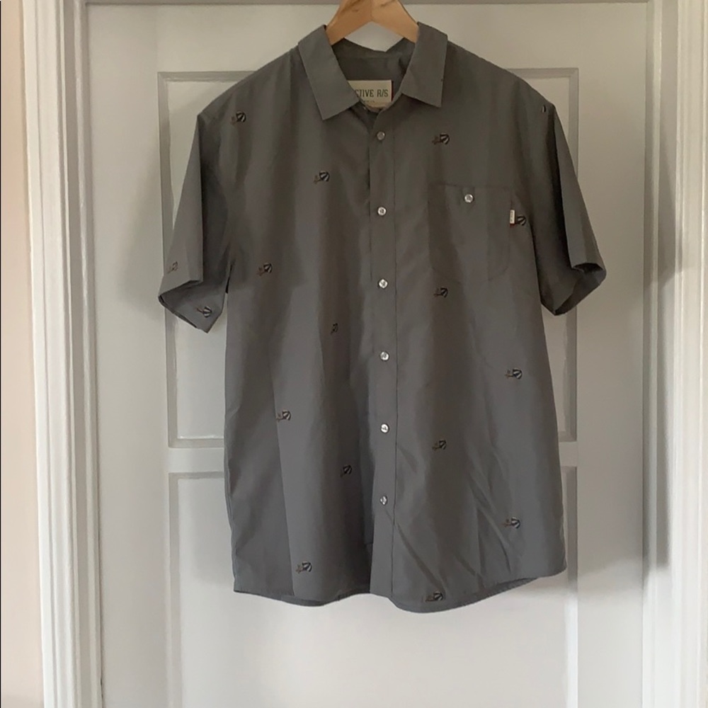 Active Ride Shop Umbrella Print Button Down Shirt